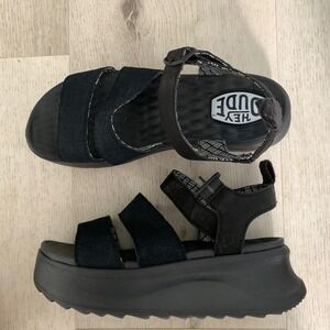 Hey Dude Black Platform Sandals